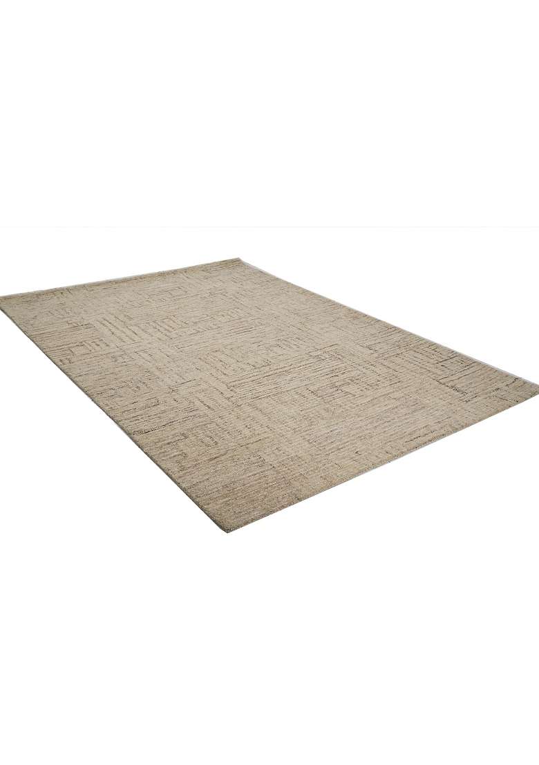 Saffron Rugs Hand-Tufted 100% Wool Area Rug | Beige Rectangular Rug | Cotton Backing | Contemporary Geometric Home Decor Carpet for Living Room - Indya