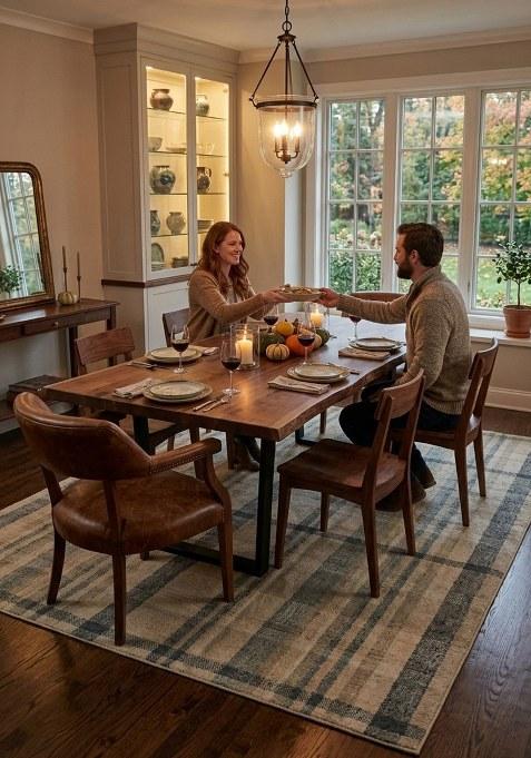 Saffron Rugs Hand Tufted Beige Plaid Transitional Rectangular Wool Area Rug