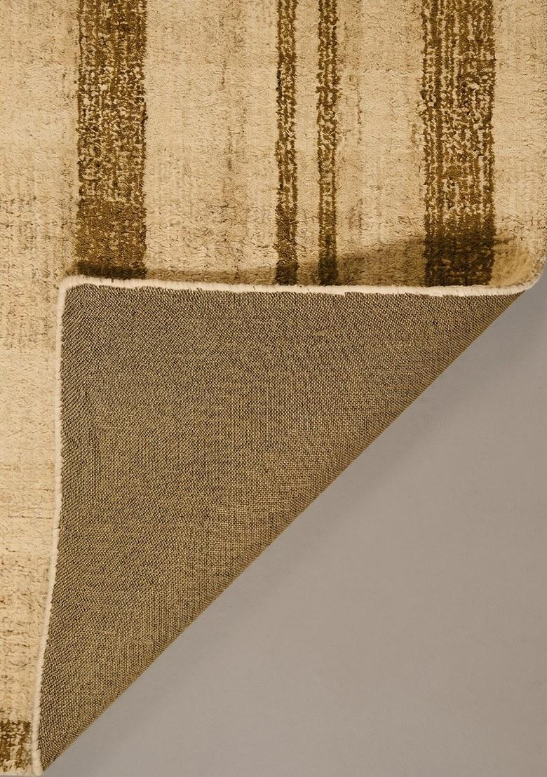 Saffron Rugs Hand Tufted Gold Plaid Transitional Rectangular Wool Area Rug - Indya