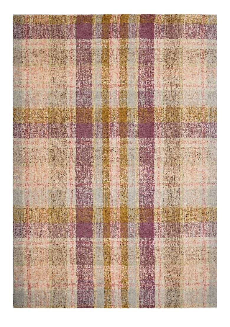 Saffron Rugs Hand Tufted Multicolor Plaid Transitional Rectangular Wool Area Rug - Indya