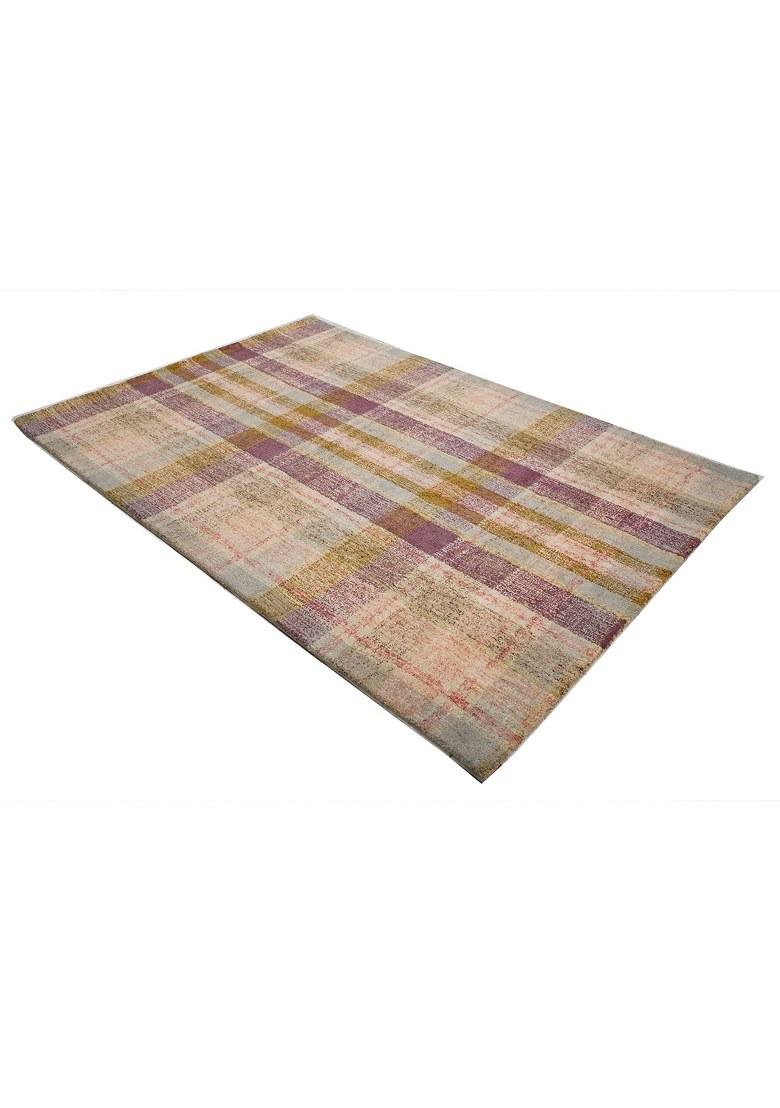 Saffron Rugs Hand Tufted Multicolor Plaid Transitional Rectangular Wool Area Rug - Indya