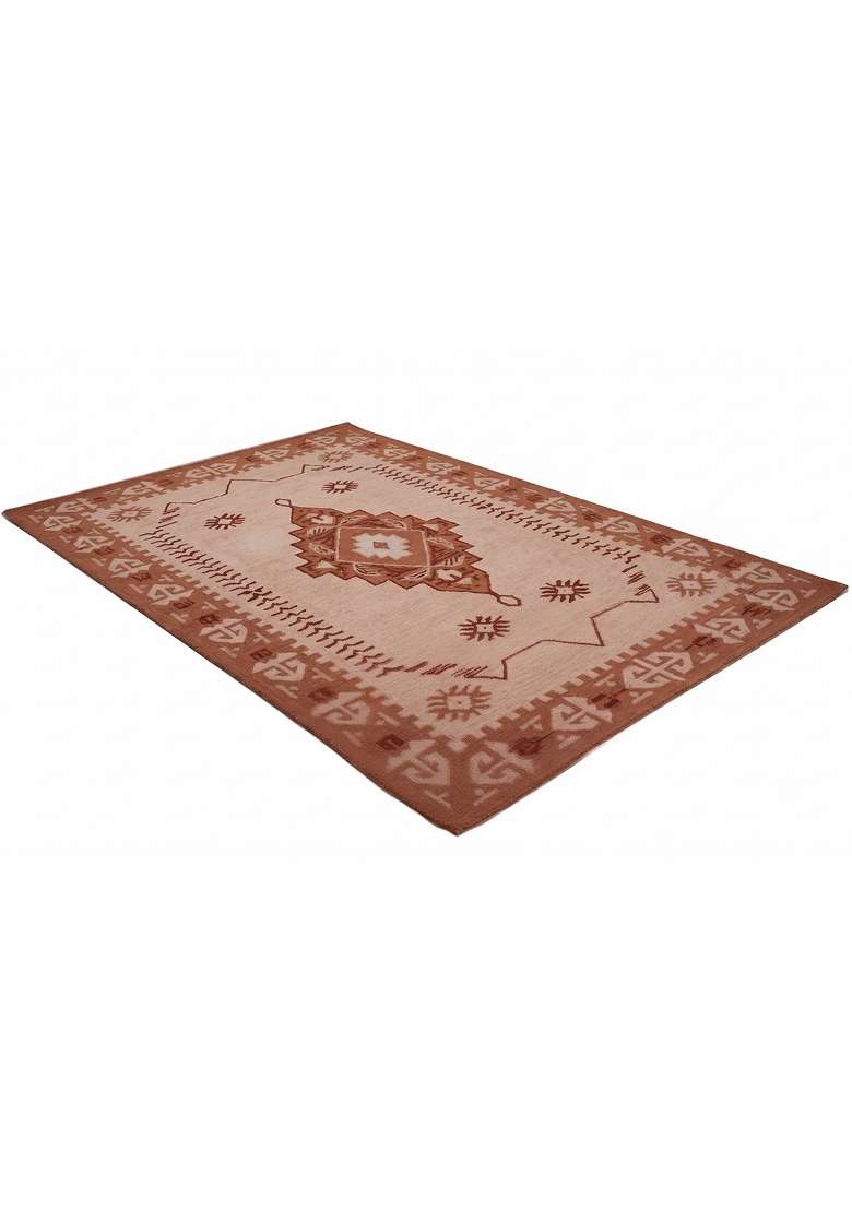 Saffron Rugs Hand-Tufted 100% Wool Area Rug | Blush Pink Rectangular Rug | Cotton Backing | Transitional Geometric Home Decor Carpet for Living Room - Indya