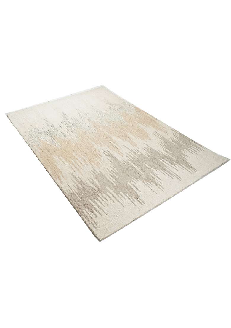 Saffron Rugs Hand-Tufted 100% Wool Area Rug | Cream Beige Rectangular Rug | Cotton Backing | Contemporary Geometric Home Decor Carpet for Living Room - Indya