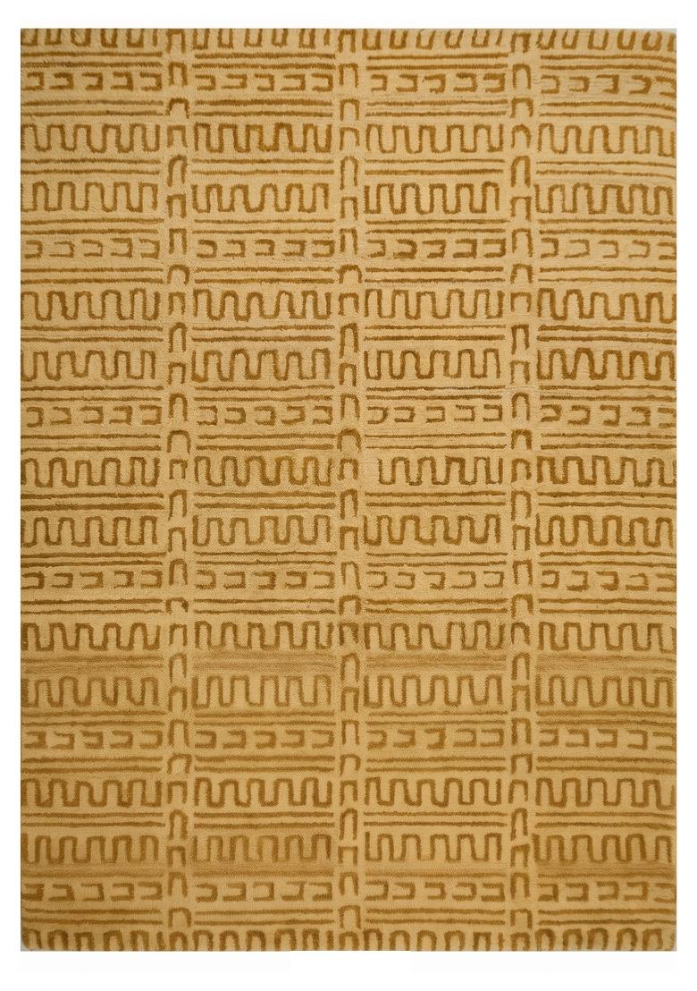 Saffron Rugs Hand Tufted Golden Yellow Geometric Contemporary Rectangular Wool Area Rug - Indya