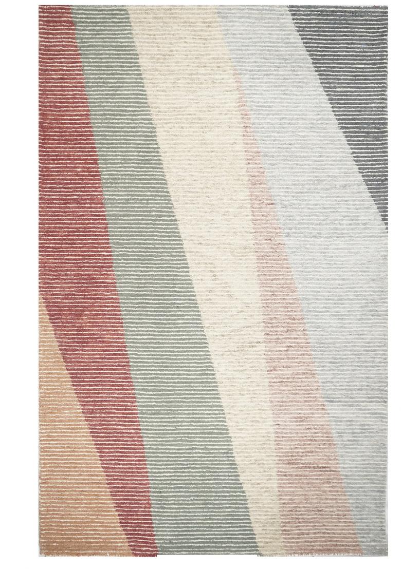 Saffron Rugs Hand Tufted Multicolor Striped Contemporary Rectangular Wool Area Rug - Indya