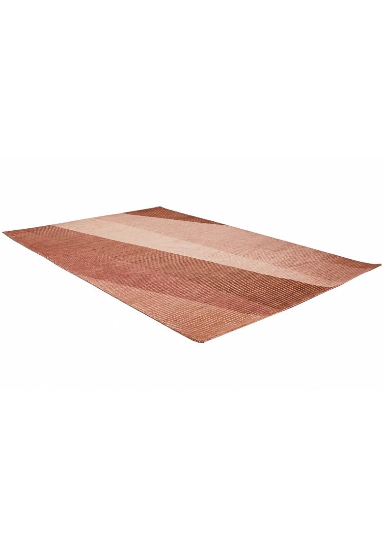 Saffron Rugs Hand Tufted Terracotta Brown Striped Contemporary Rectangular Wool Area Rug - Indya