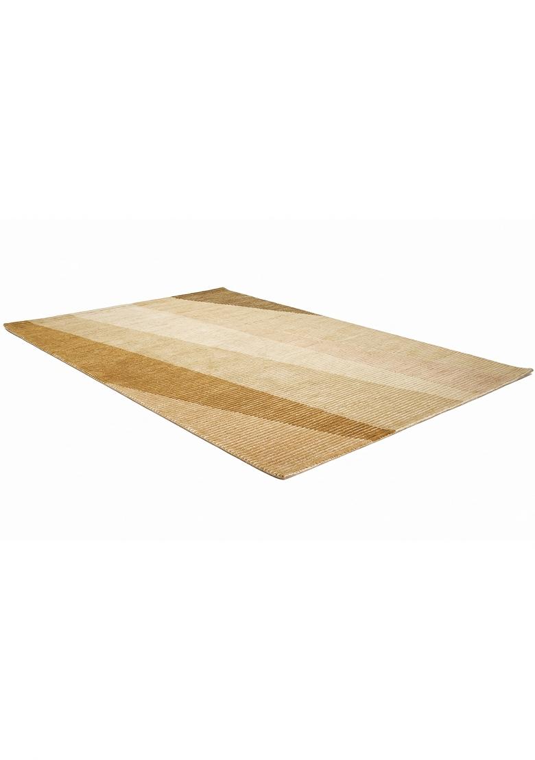 Saffron Rugs Hand Tufted Tan Beige Striped Contemporary Rectangular Wool Area Rug - Indya