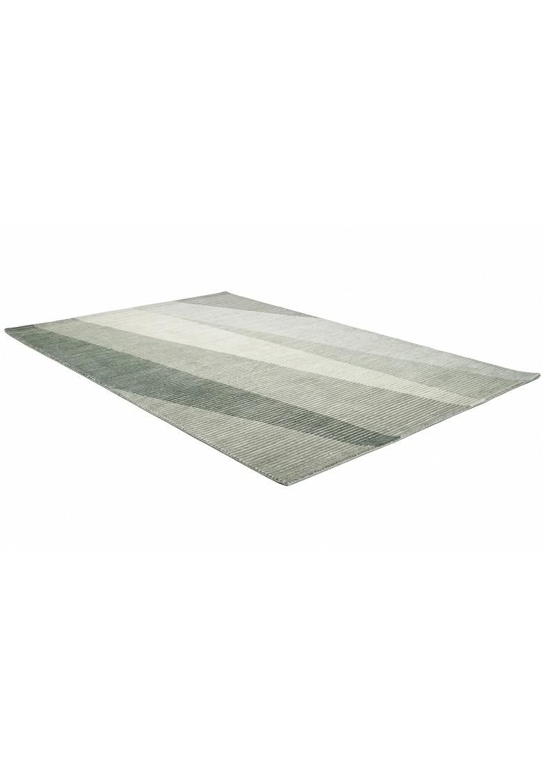 Saffron Rugs Hand Tufted Sage Grey Green Striped Contemporary Rectangular Wool Area Rug - Indya