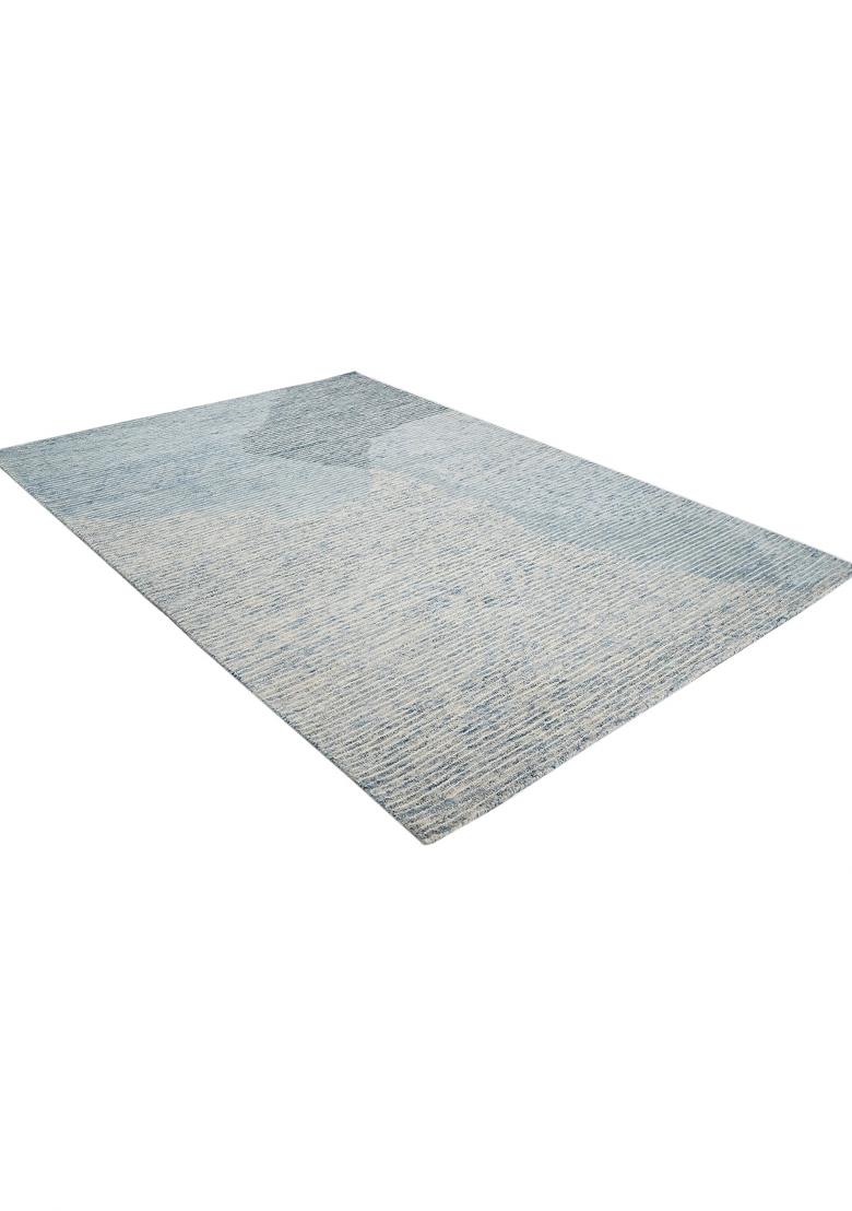 Saffron Rugs Hand Tufted Blue Grey Striped Contemporary Rectangular Wool Area Rug - Indya