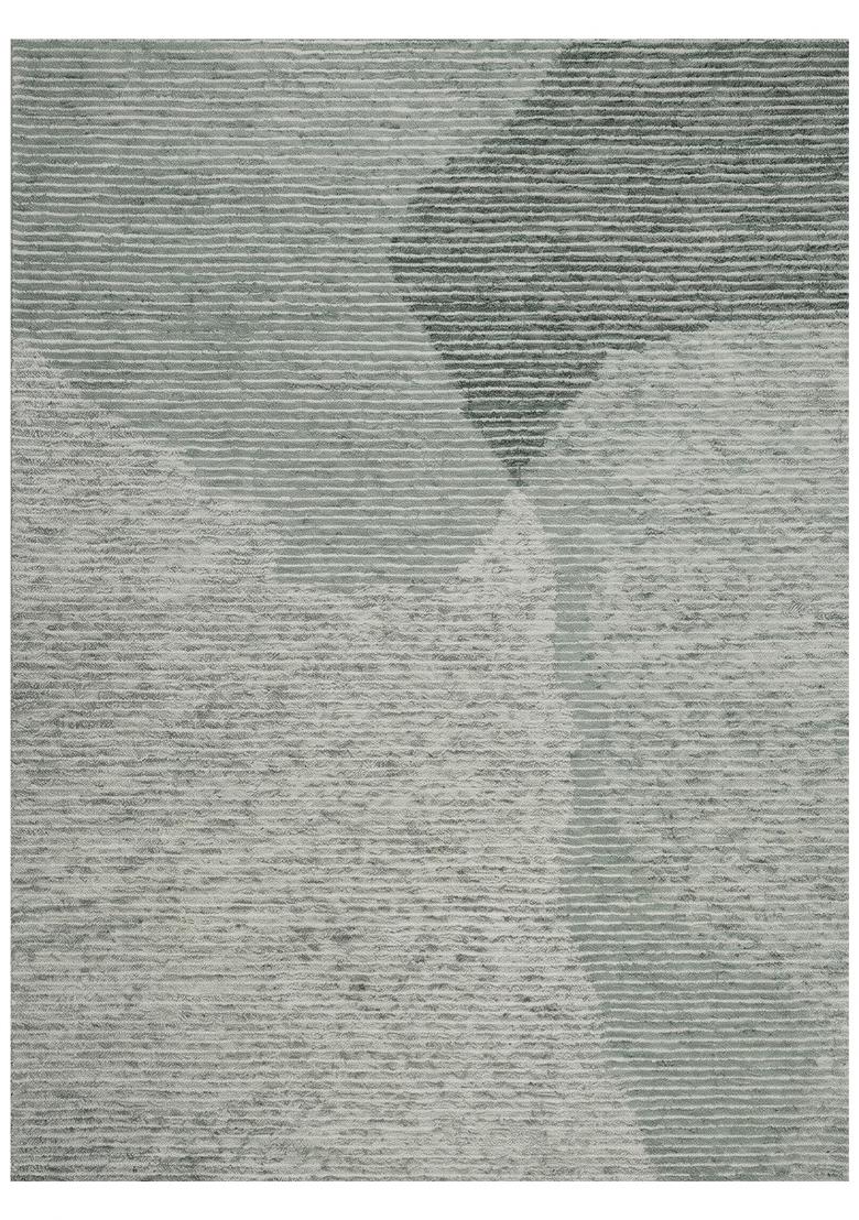 Saffron Rugs Hand Tufted Silver Grey Striped Contemporary Rectangular Wool Area Rug - Indya