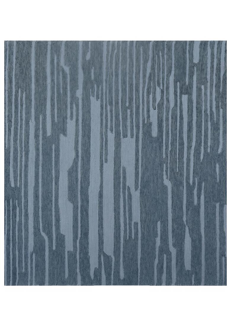 Saffron Rugs Hand Tufted Steel Blue Striped Contemporary Rectangular Wool Area Rug - Indya