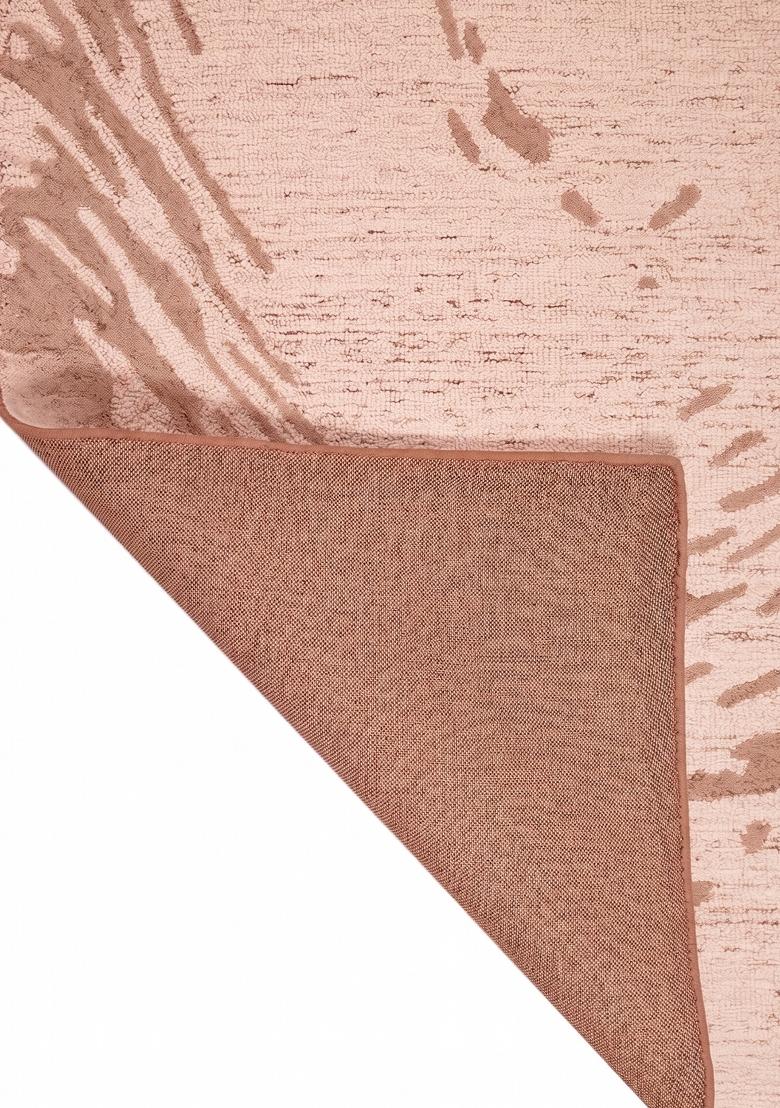 Saffron Rugs Hand Tufted Blush Pink Swirls Contemporary Rectangular Wool Area Rug - Indya
