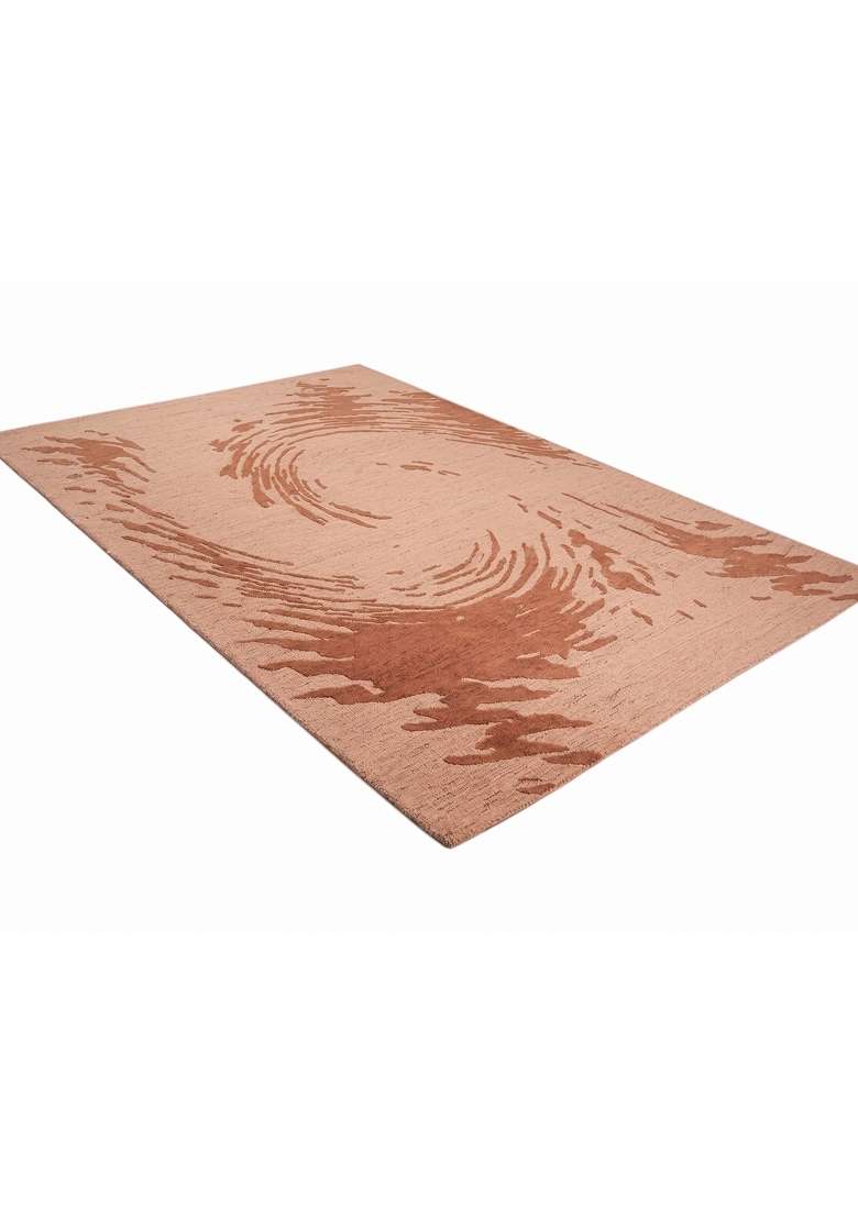 Saffron Rugs Hand-Tufted 100% Wool Area Rug | Blush Pink Rectangular Rug | Cotton Backing | Contemporary Swirls Home Decor Carpet for Living Room - Indya