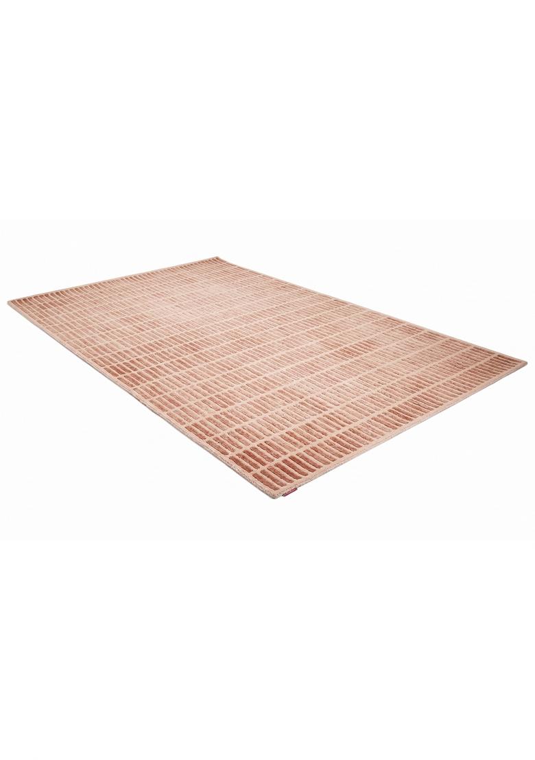 Saffron Rugs Hand Tufted Terracotta Blush Geometric Contemporary Rectangular Wool Area Rug - Indya
