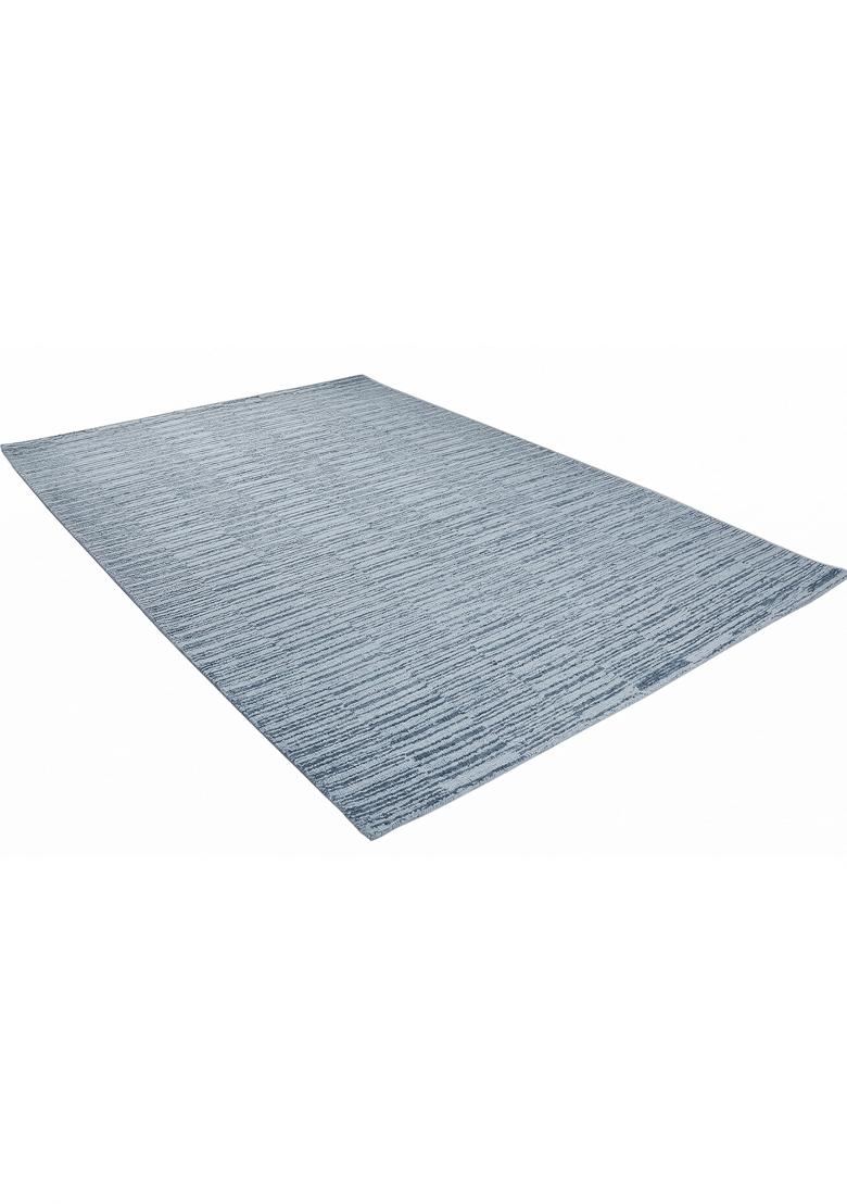 Saffron Rugs Hand Tufted Light Blue Grey Striped Contemporary Rectangular Wool Area Rug - Indya