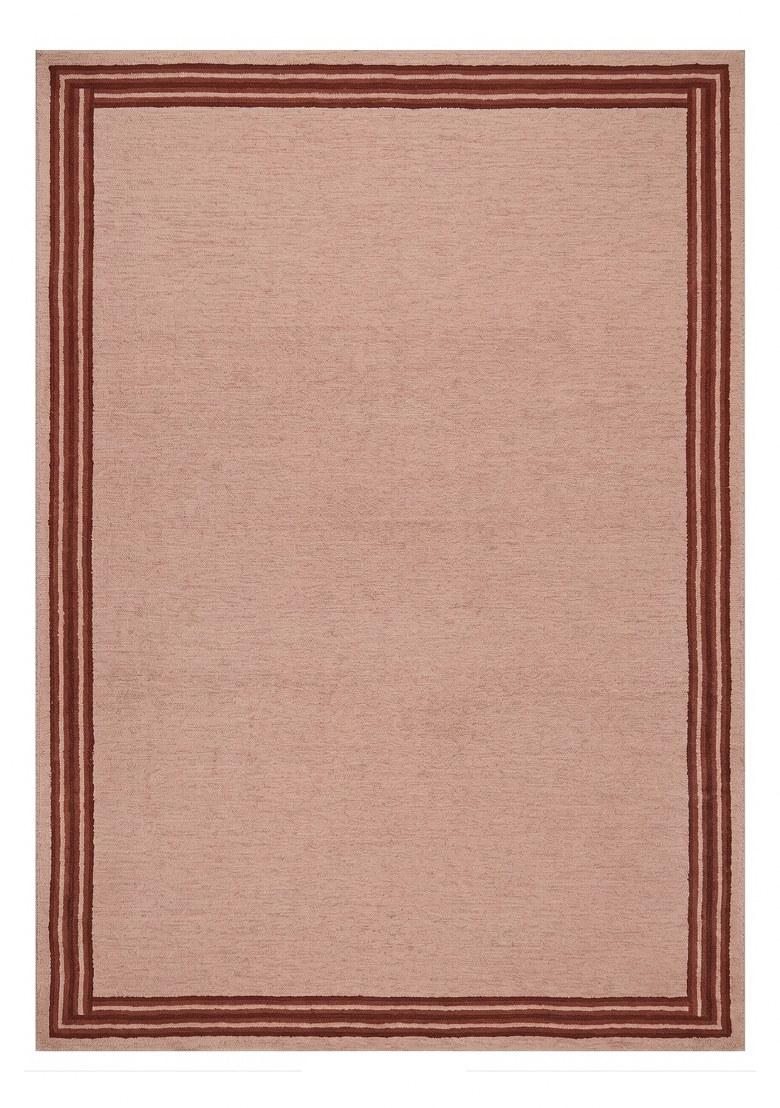 Saffron Rugs Hand Tufted Blush Pink Solid Contemporary Rectangular Wool Area Rug - Indya