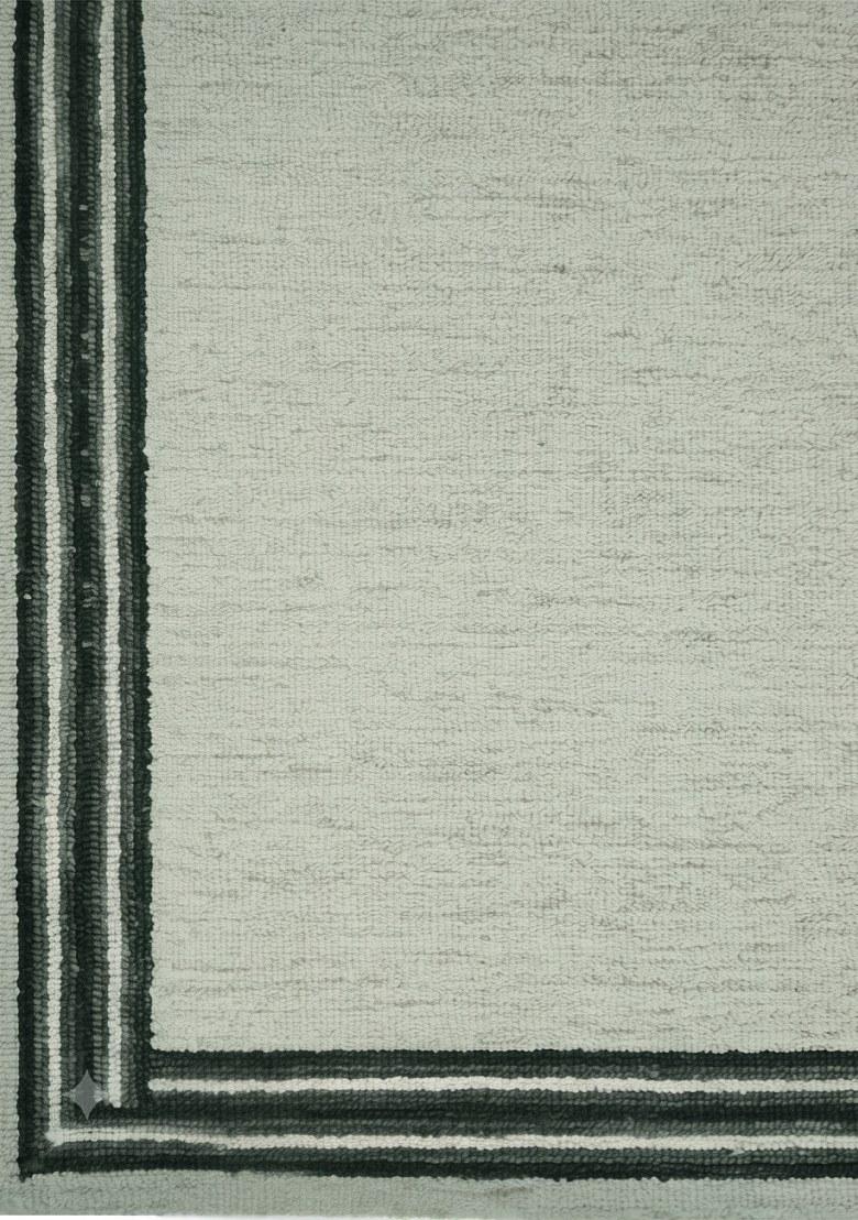 Saffron Rugs Hand Tufted Sage Green Solid Contemporary Rectangular Wool Area Rug - Indya