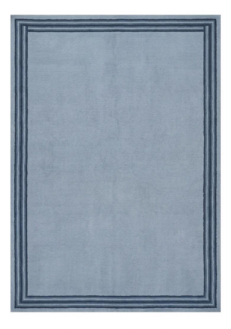 Saffron Rugs Hand Tufted Steel Blue Solid Contemporary Rectangular Wool Area Rug - Indya