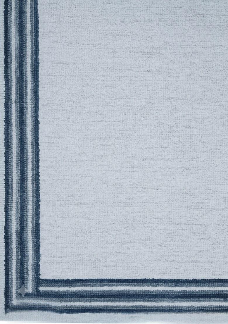 Saffron Rugs Hand Tufted Steel Blue Solid Contemporary Rectangular Wool Area Rug - Indya
