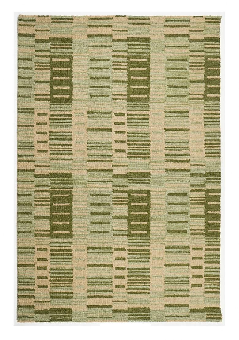 Saffron Rugs Hand Tufted Green Geometric Contemporary Rectangular Wool Area Rug - Indya