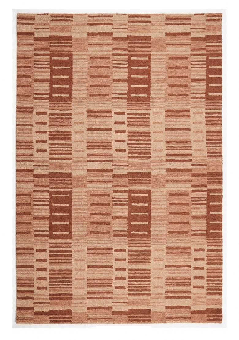 Saffron Rugs Hand Tufted Terracotta Geometric Contemporary Rectangular Wool Area Rug - Indya