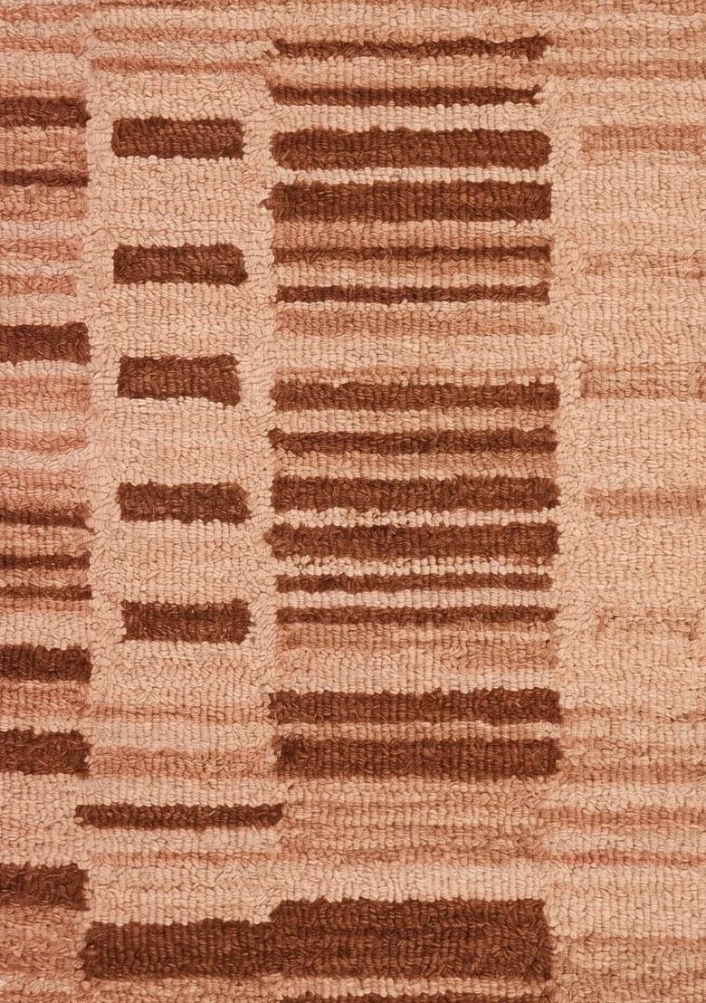 Saffron Rugs Hand Tufted Terracotta Geometric Contemporary Rectangular Wool Area Rug - Indya