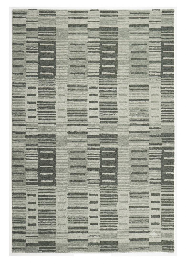 Saffron Rugs Hand Tufted Grey Geometric Contemporary Rectangular Wool Area Rug - Indya