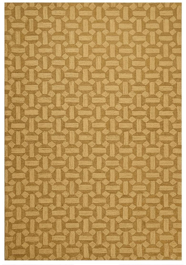Saffron Rugs Hand Tufted Mustard Gold  Contemporary Rectangular Wool Area Rug - Indya