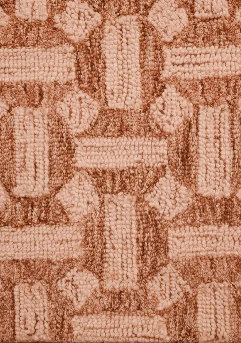 Saffron Rugs Hand Tufted Terracotta  Contemporary Rectangular Wool Area Rug - Indya
