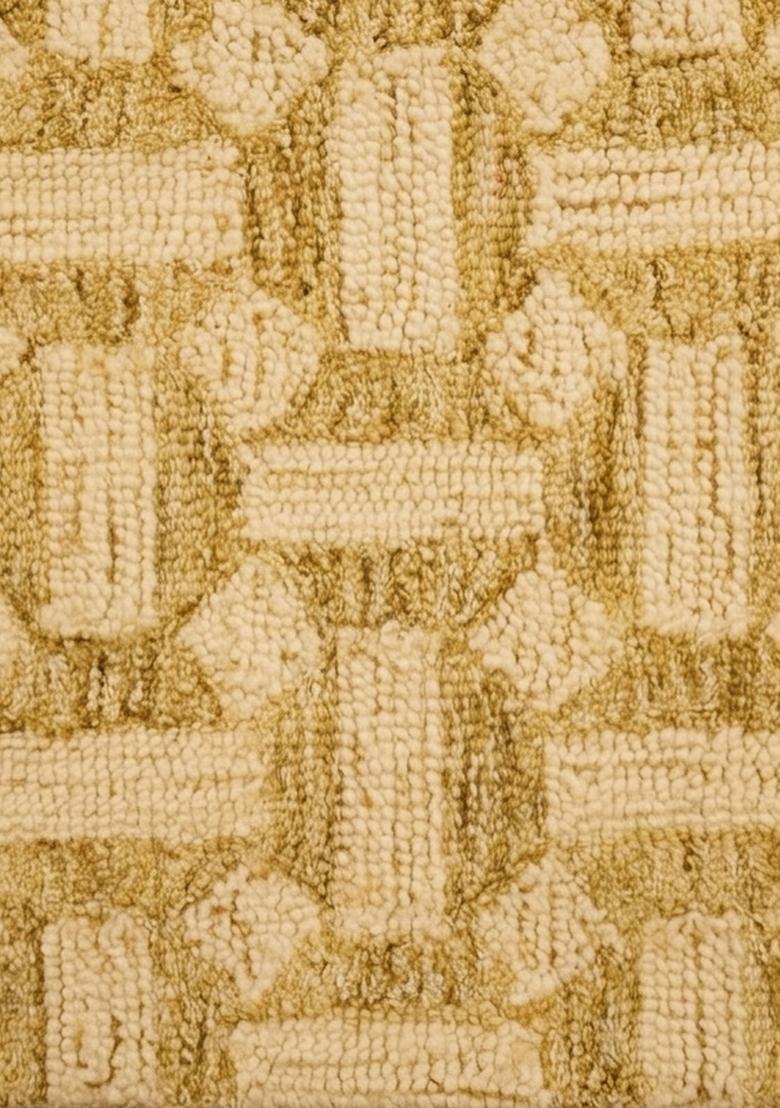 Saffron Rugs Hand Tufted Mustard Gold  Contemporary Rectangular Wool Area Rug - Indya