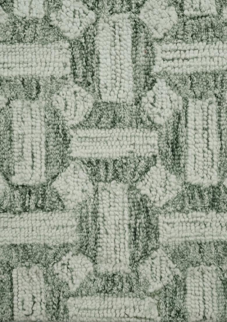 Saffron Rugs Hand Tufted Sage Green  Contemporary Rectangular Wool Area Rug - Indya
