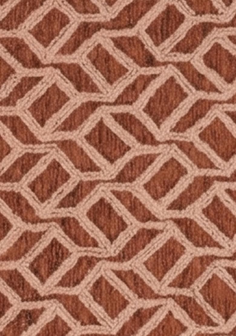 Saffron Rugs Hand Tufted Terracotta  Moroccan Rectangular Wool Area Rug - Indya