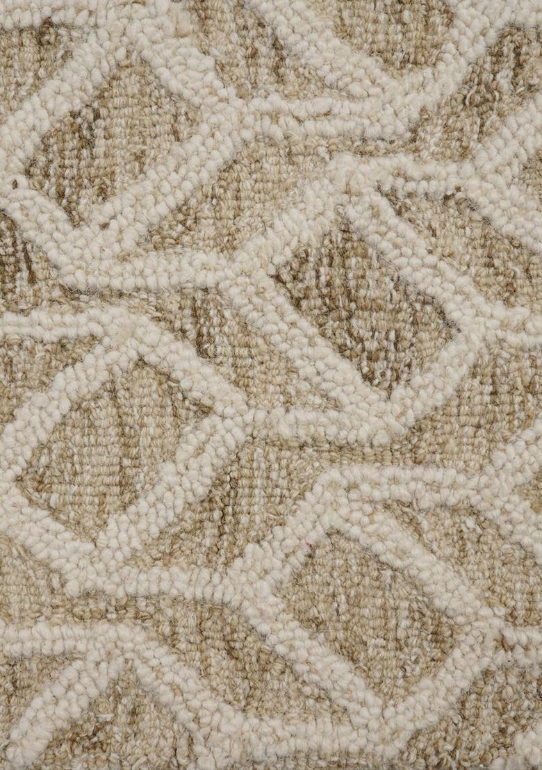 Saffron Rugs Hand Tufted Beige  Contemporary Rectangular Wool Area Rug - Indya
