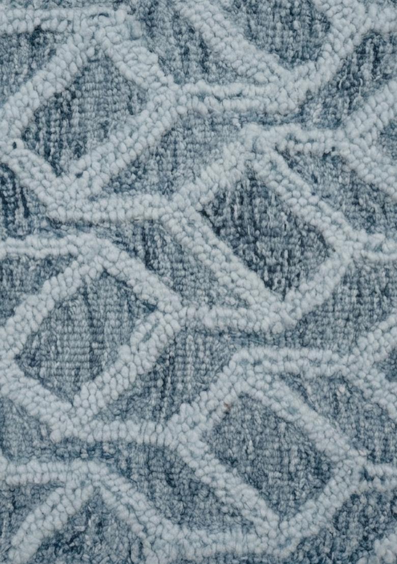 Saffron Rugs Hand Tufted Slate Blue  Contemporary Rectangular Wool Area Rug - Indya