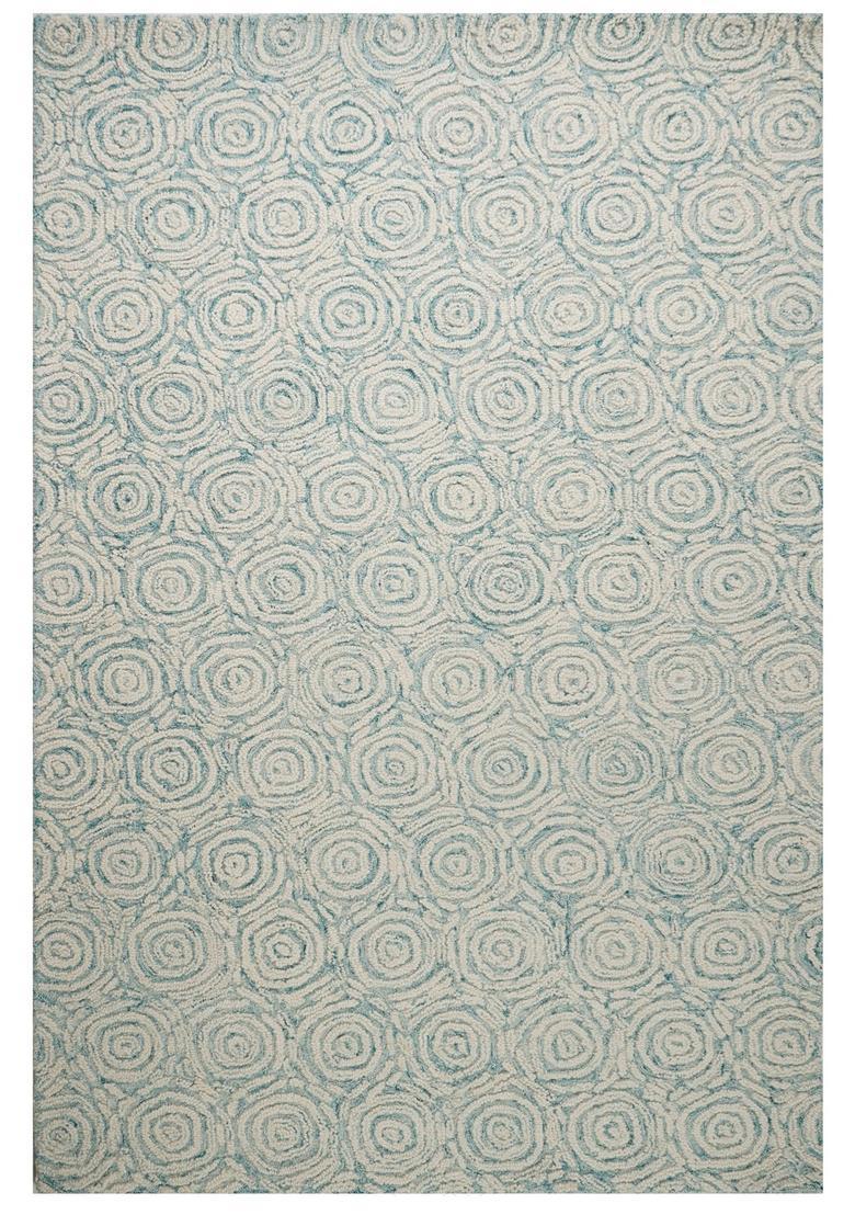Saffron Rugs Hand Tufted Ivory  Transitional Rectangular Wool Area Rug - Indya