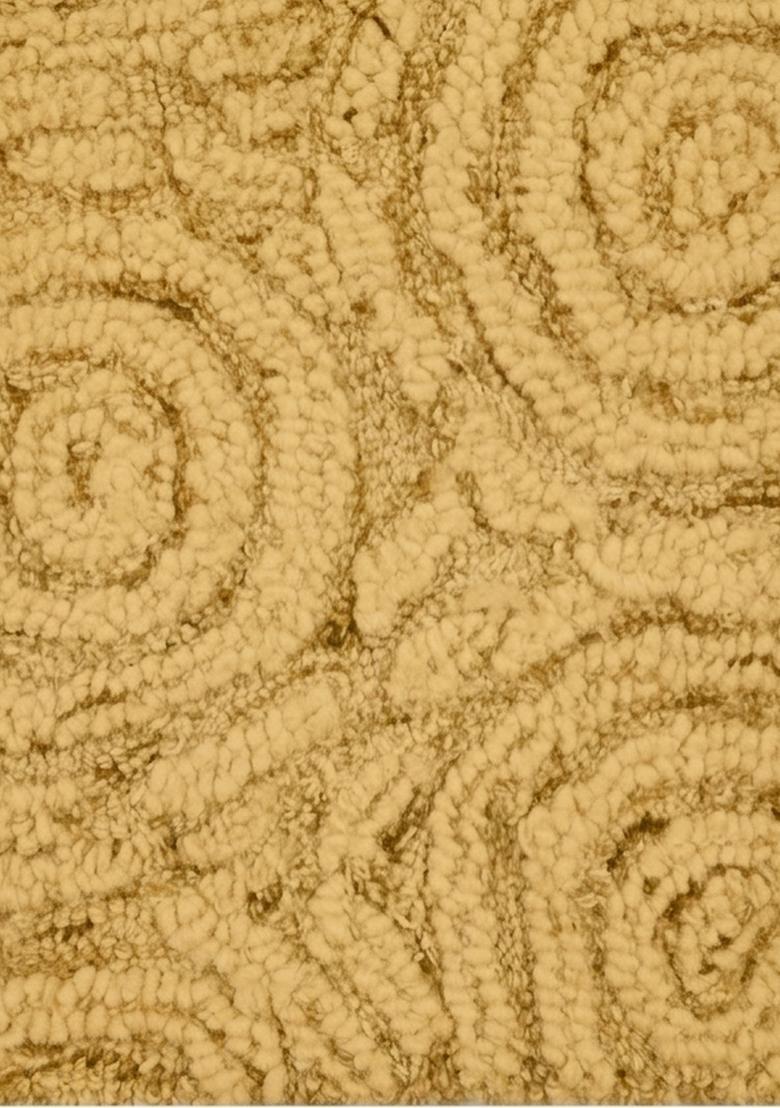 Saffron Rugs Hand Tufted Mustard Gold  Transitional Rectangular Wool Area Rug - Indya