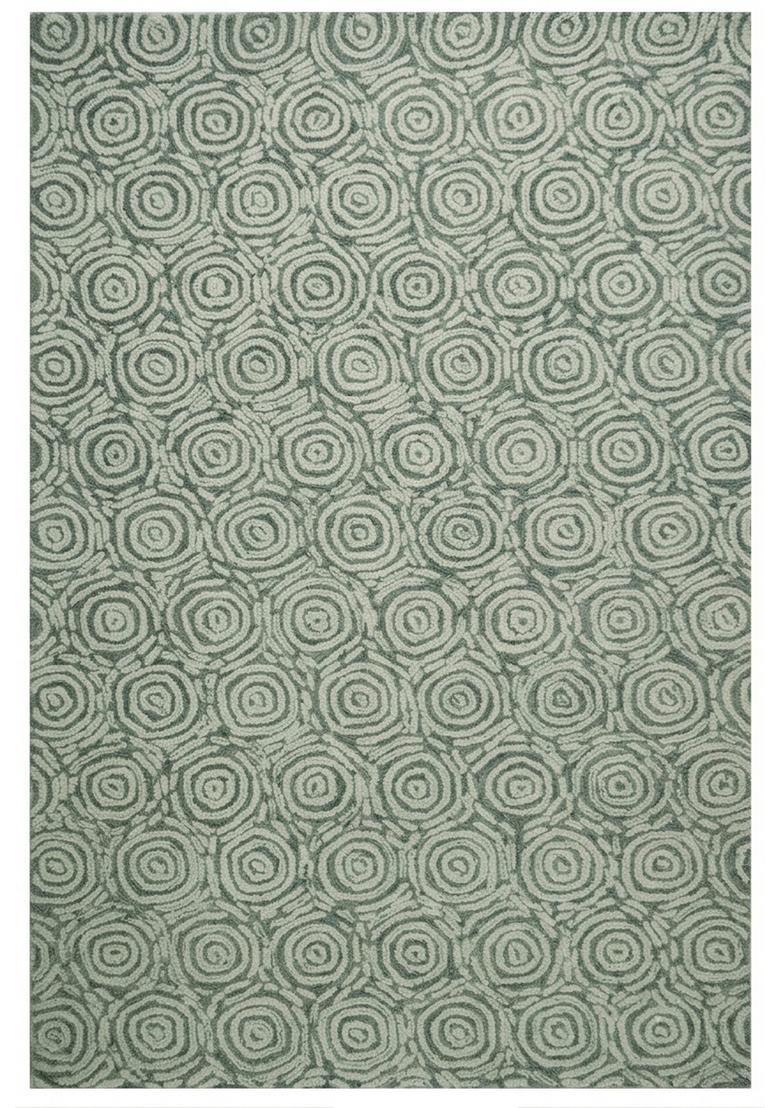 Saffron Rugs Hand Tufted Sage Green  Transitional Rectangular Wool Area Rug - Indya