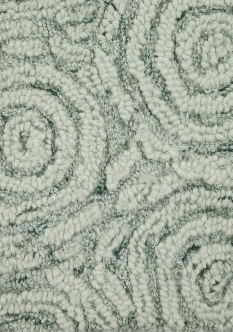 Saffron Rugs Hand Tufted Sage Green  Transitional Rectangular Wool Area Rug - Indya