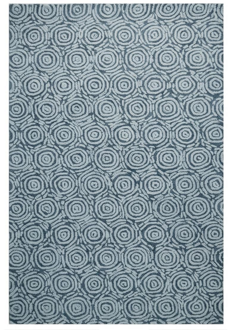 Saffron Rugs Hand Tufted Light Blue  Transitional Rectangular Wool Area Rug - Indya