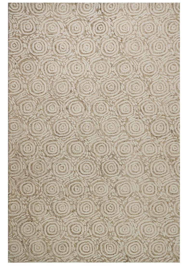 Saffron Rugs Hand Tufted Beige  Contemporary Rectangular Wool Area Rug - Indya