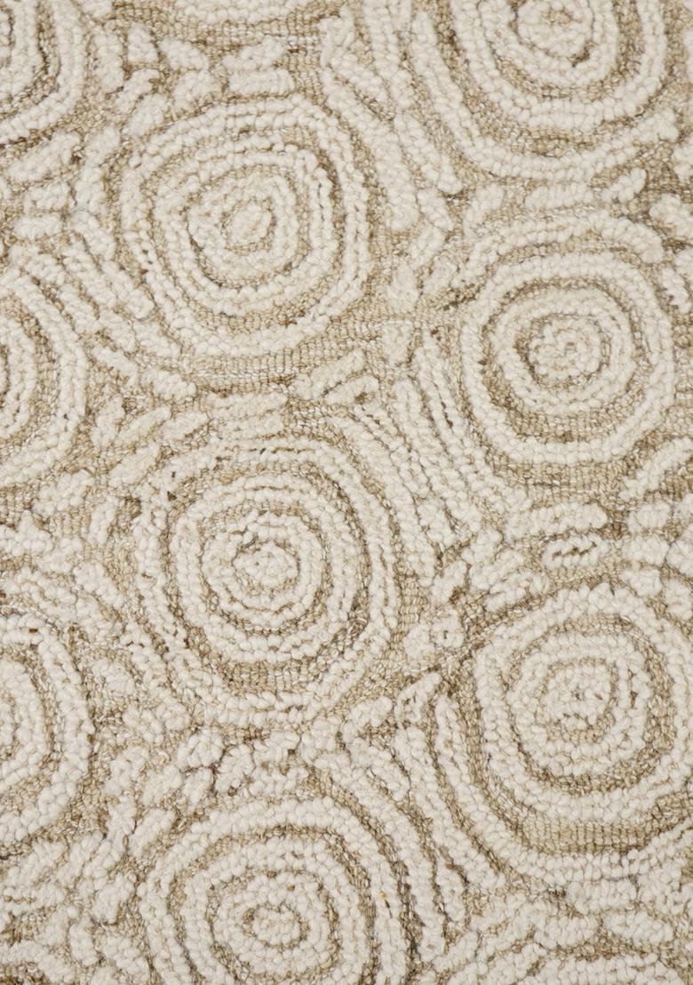 Saffron Rugs Hand Tufted Beige  Contemporary Rectangular Wool Area Rug - Indya