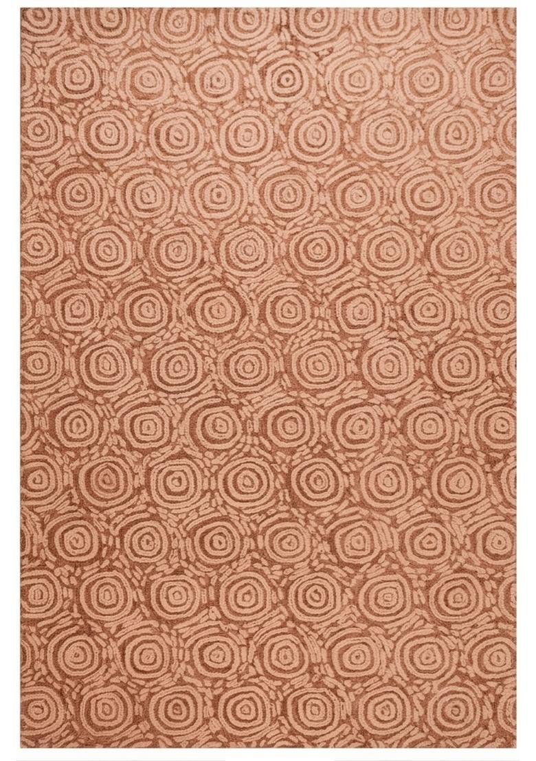 Saffron Rugs Hand Tufted Terracotta  Contemporary Rectangular Wool Area Rug - Indya