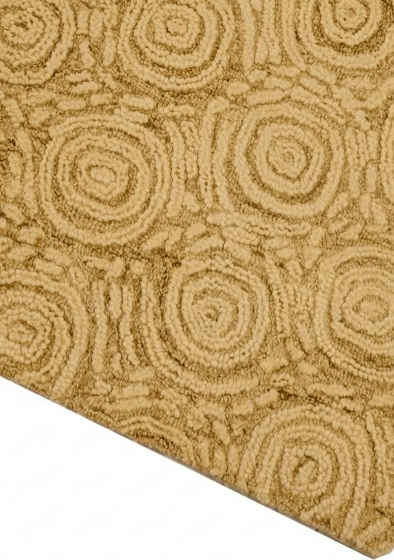Saffron Rugs Hand Tufted Mustard Gold  Contemporary Rectangular Wool Area Rug - Indya
