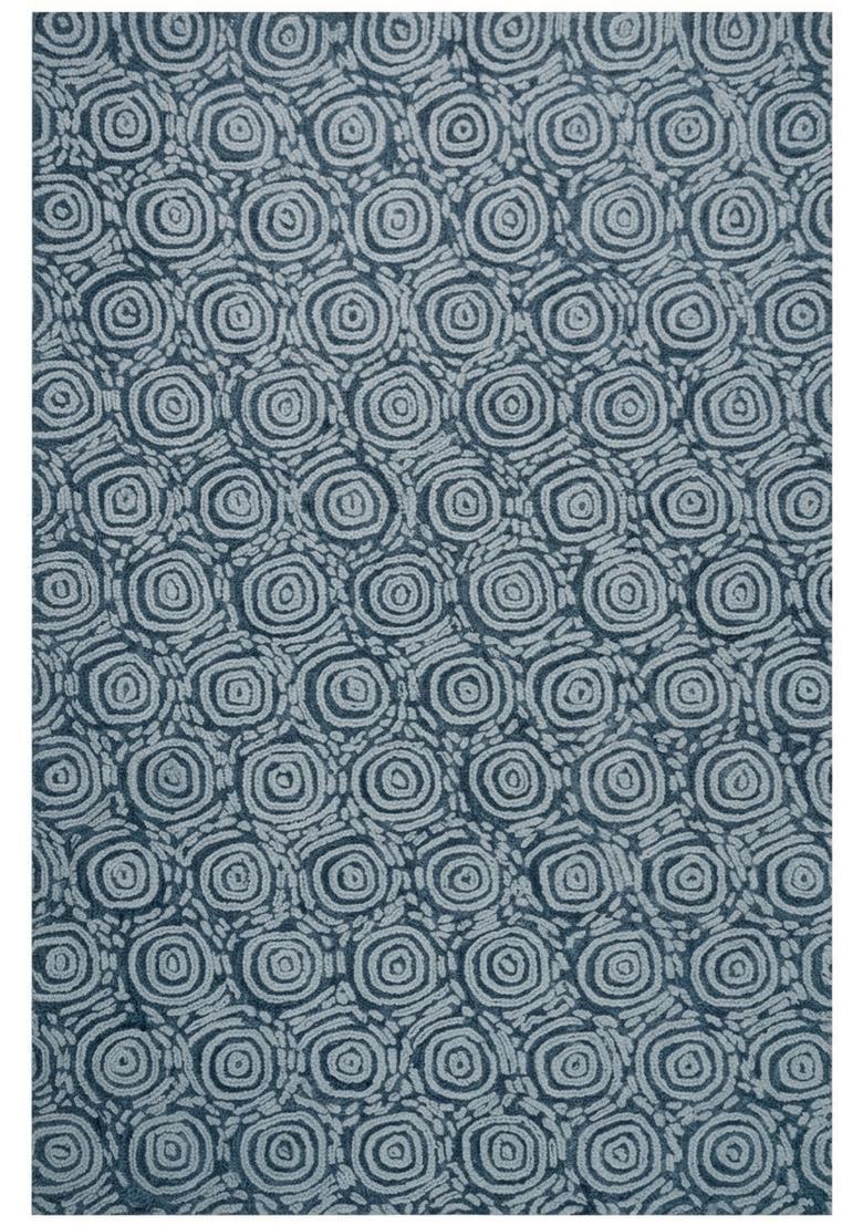 Saffron Rugs Hand Tufted Slate Blue  Contemporary Rectangular Wool Area Rug - Indya