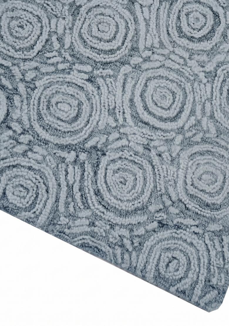 Saffron Rugs Hand Tufted Slate Blue  Contemporary Rectangular Wool Area Rug - Indya