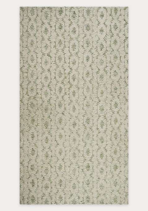 100% Wool Handmade Ivory Green Rug | Transitional Floral Carpet With Cotton Backing For Living Room