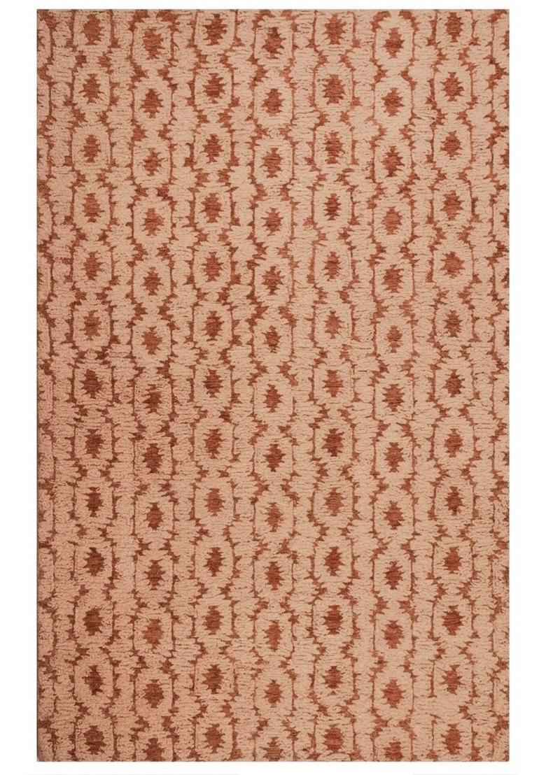 Saffron Rugs Hand Tufted Dusty Pink  Transitional Rectangular Wool Area Rug - Indya