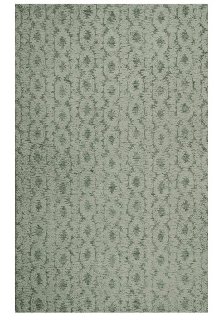 Saffron Rugs Hand Tufted Sage Green  Transitional Rectangular Wool Area Rug - Indya