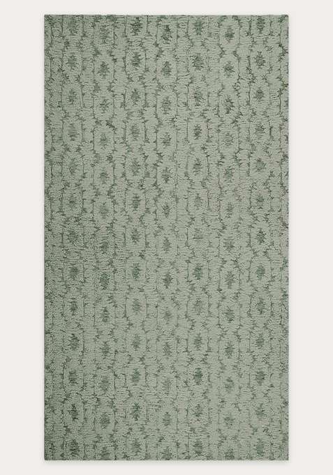 100% Wool Handmade Sage Green Rug | Transitional Floral Carpet With Cotton Backing For Living Room