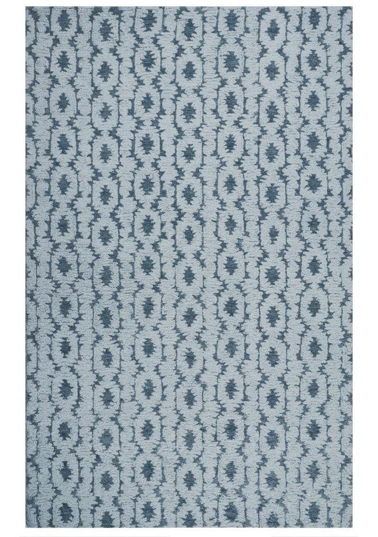 Saffron Rugs Hand Tufted Light Blue  Transitional Rectangular Wool Area Rug - Indya